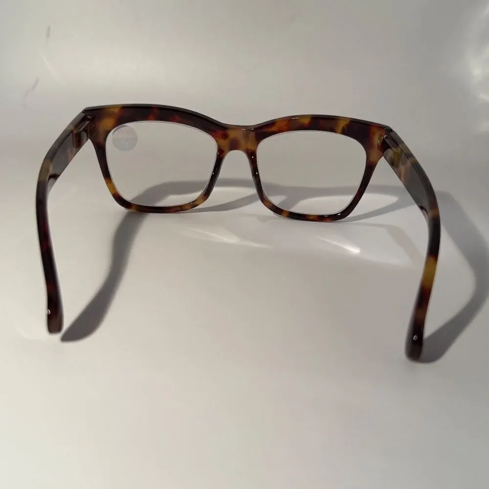 1562 Mona Reading Glasses 1.75 Tortoise Readers Rounded Square Frame NWT